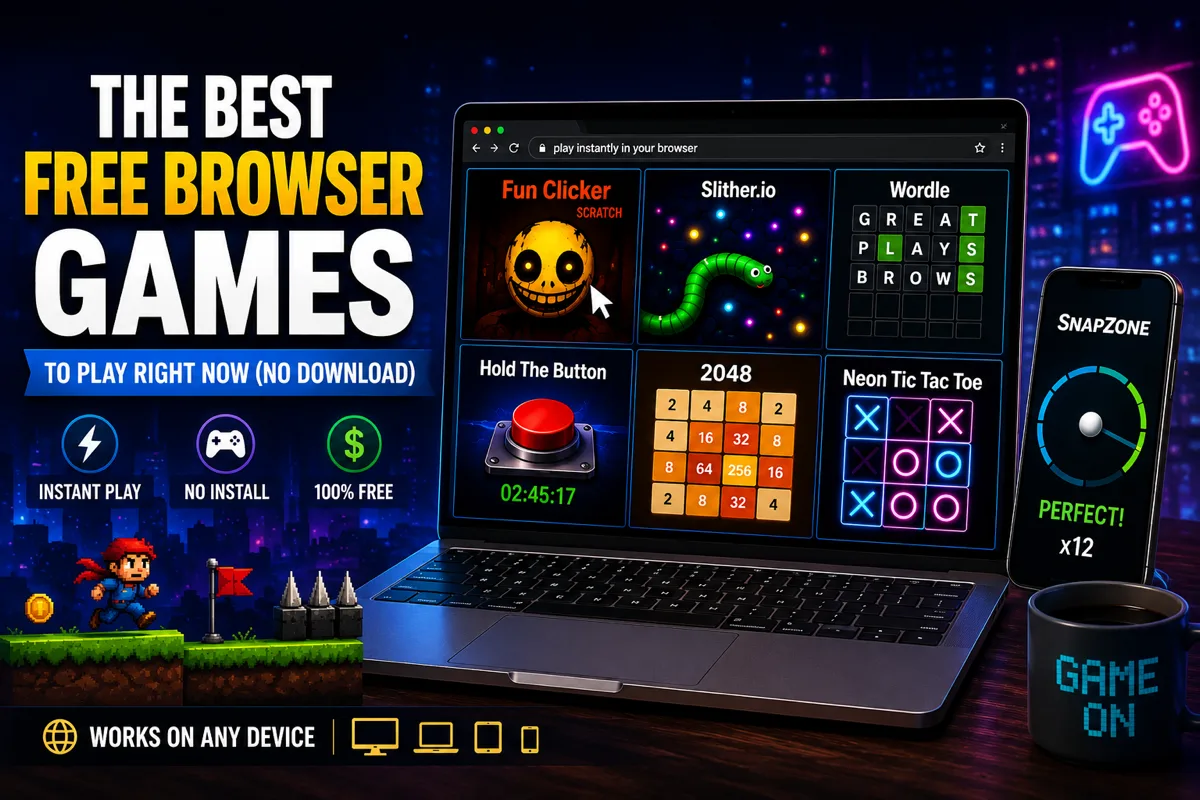 The best free browser games to play with no download — Slither.io, Wordle, 2048, Hold The Button and more on a laptop and phone